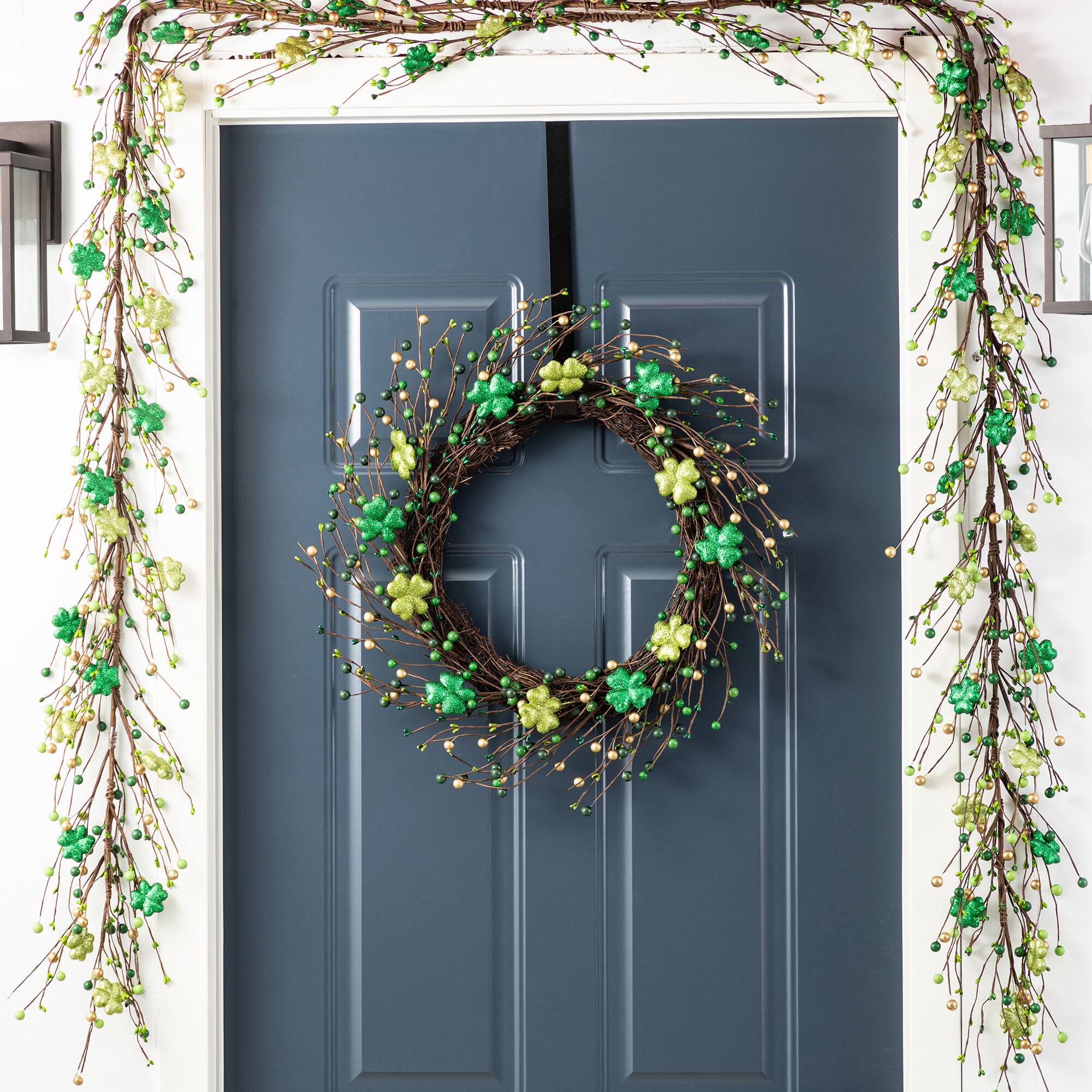 Glitzhome® 6ft St. Patrick's Shamrock Garland